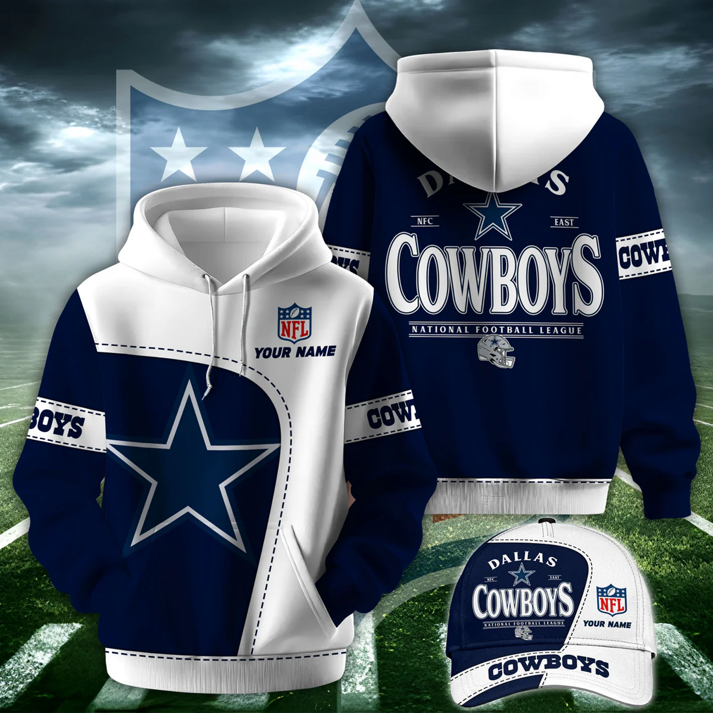DAL X NFL Classic Logo Limited Edition Hoodie And Cap NAK NHT