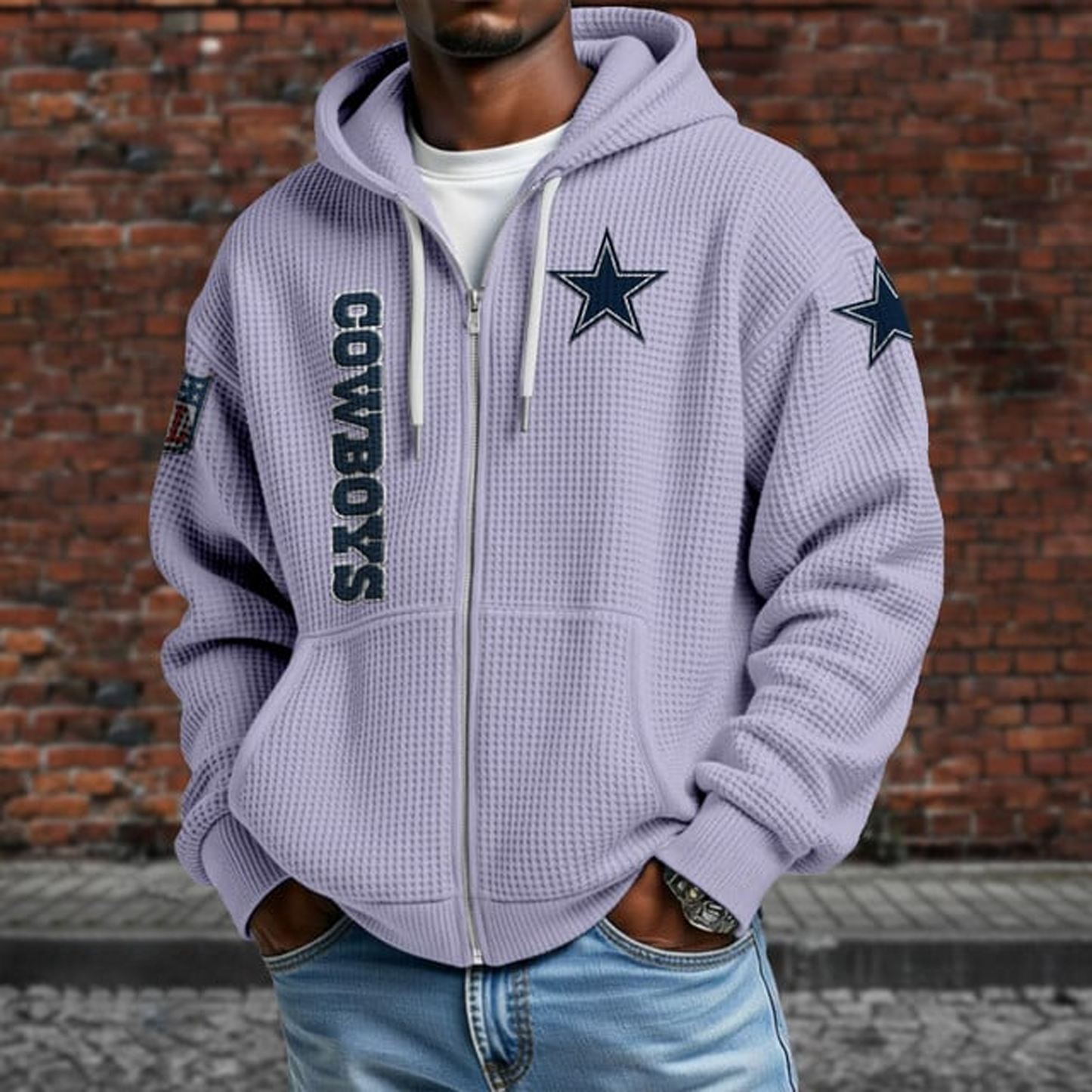 DAL X NFL Textured Lounge Zip-up Hoodie NAK NHT