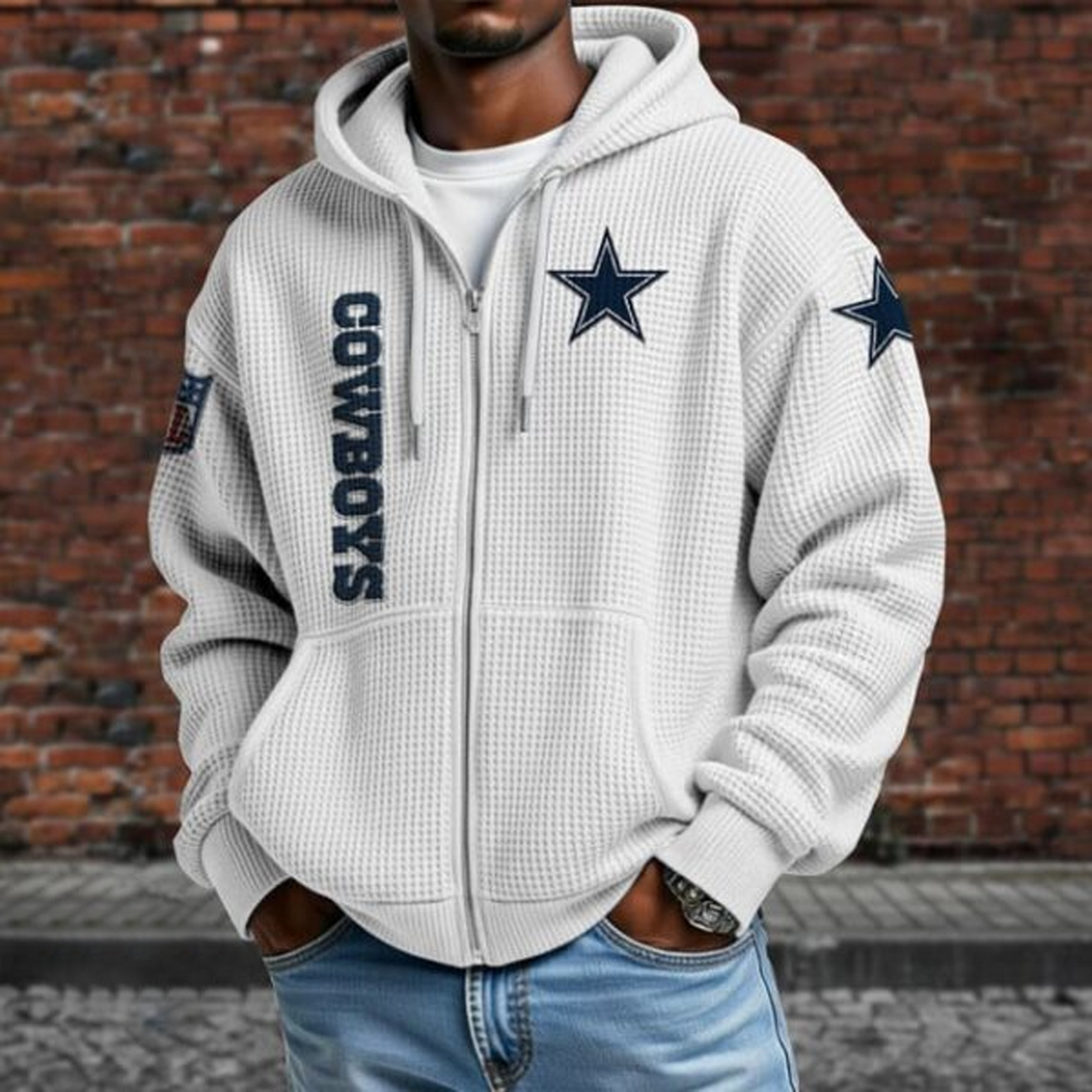 DAL X NFL Textured Lounge Zip-up Hoodie NAK NHT