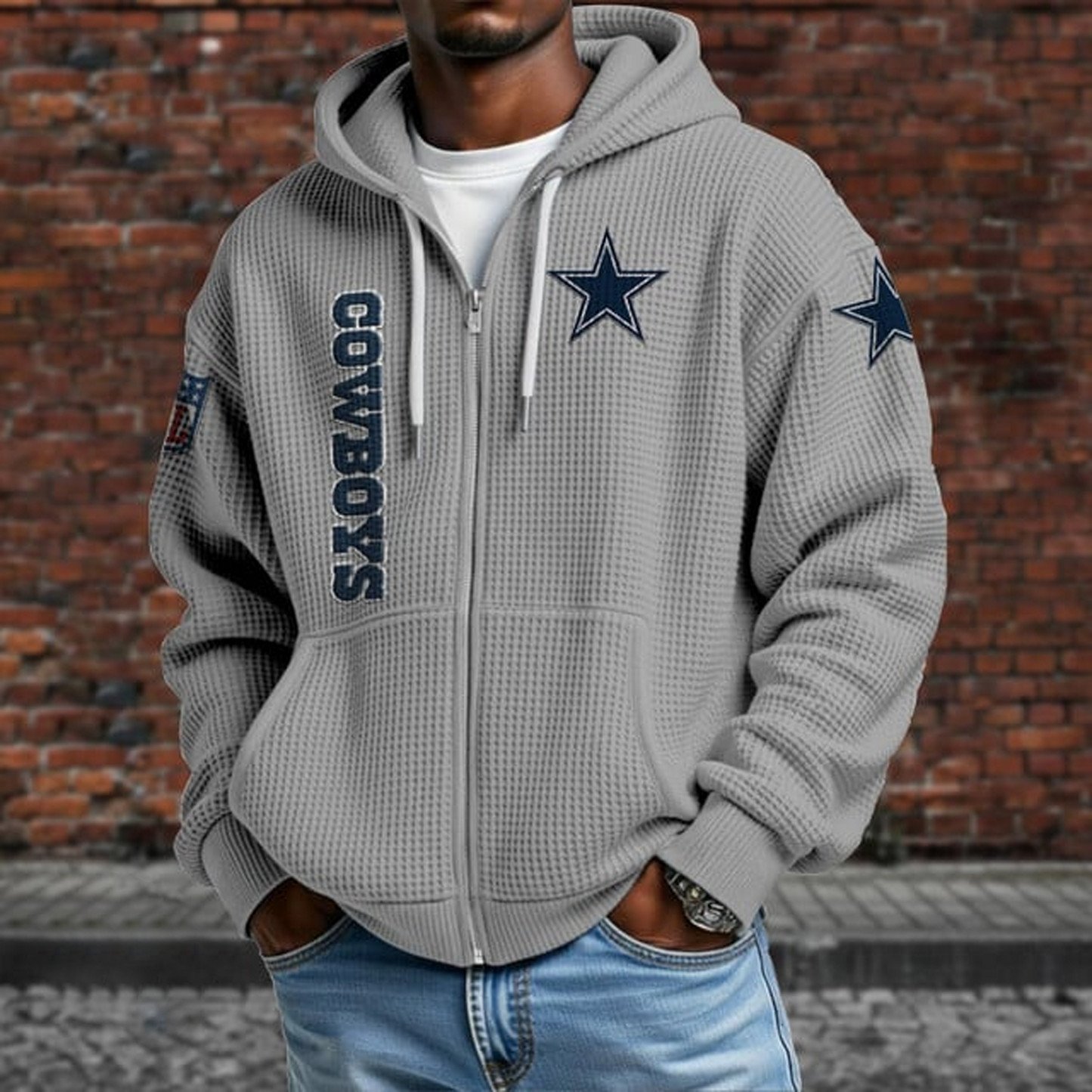 DAL X NFL Textured Lounge Zip-up Hoodie NAK NHT
