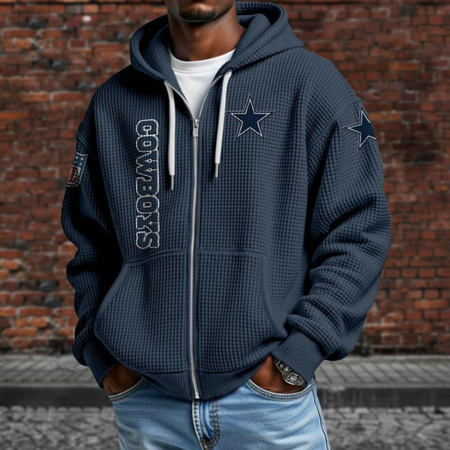 DAL X NFL Textured Lounge Zip-up Hoodie NAK NHT