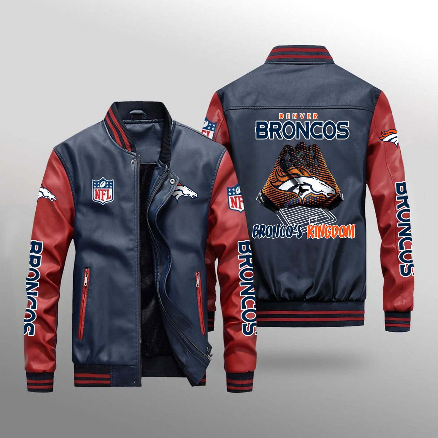 DEN x NFL Leather Bomber Jacket DATND TANTD