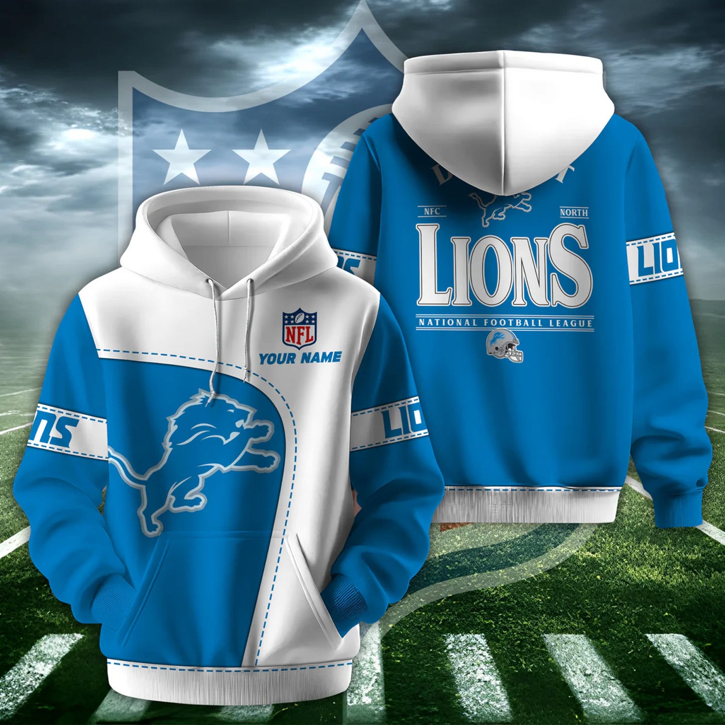 DET X NFL Classic Logo Limited Edition Hoodie And Cap NAK NHT
