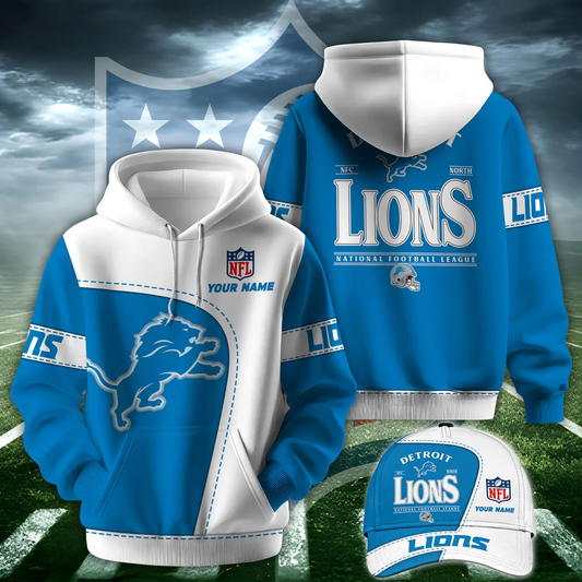 DET X NFL Classic Logo Limited Edition Hoodie And Cap NAK NHT