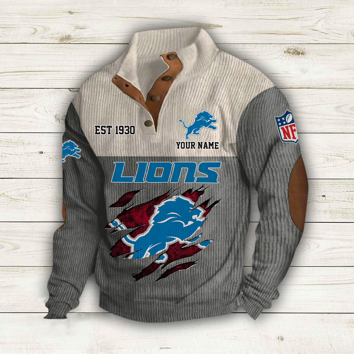 DET x NFL Custom Name Sport Sweatshirt DatND DVT
