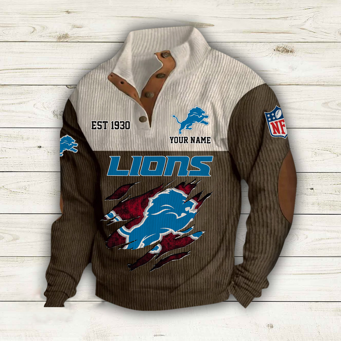 DET x NFL Custom Name Sport Sweatshirt DatND DVT