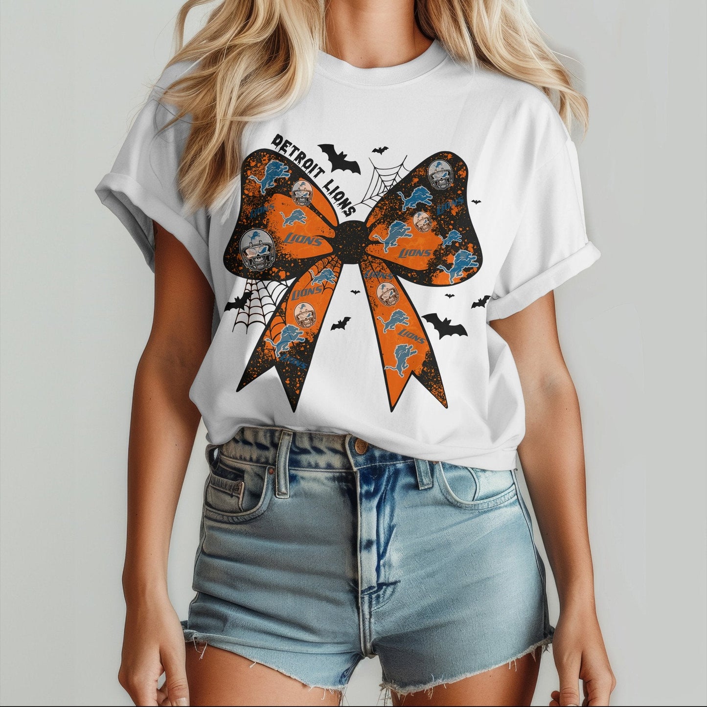 DET x NFL Halloween Bow 3D Shirt 0409 DatND DVT