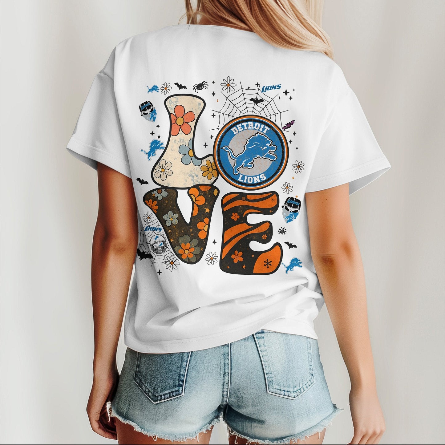 DET x NFL Halloween Bow 3D Shirt 0409 DatND DVT