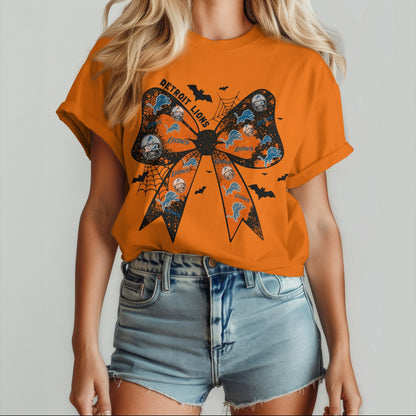 DET x NFL Halloween Bow 3D Shirt 0409 DatND DVT