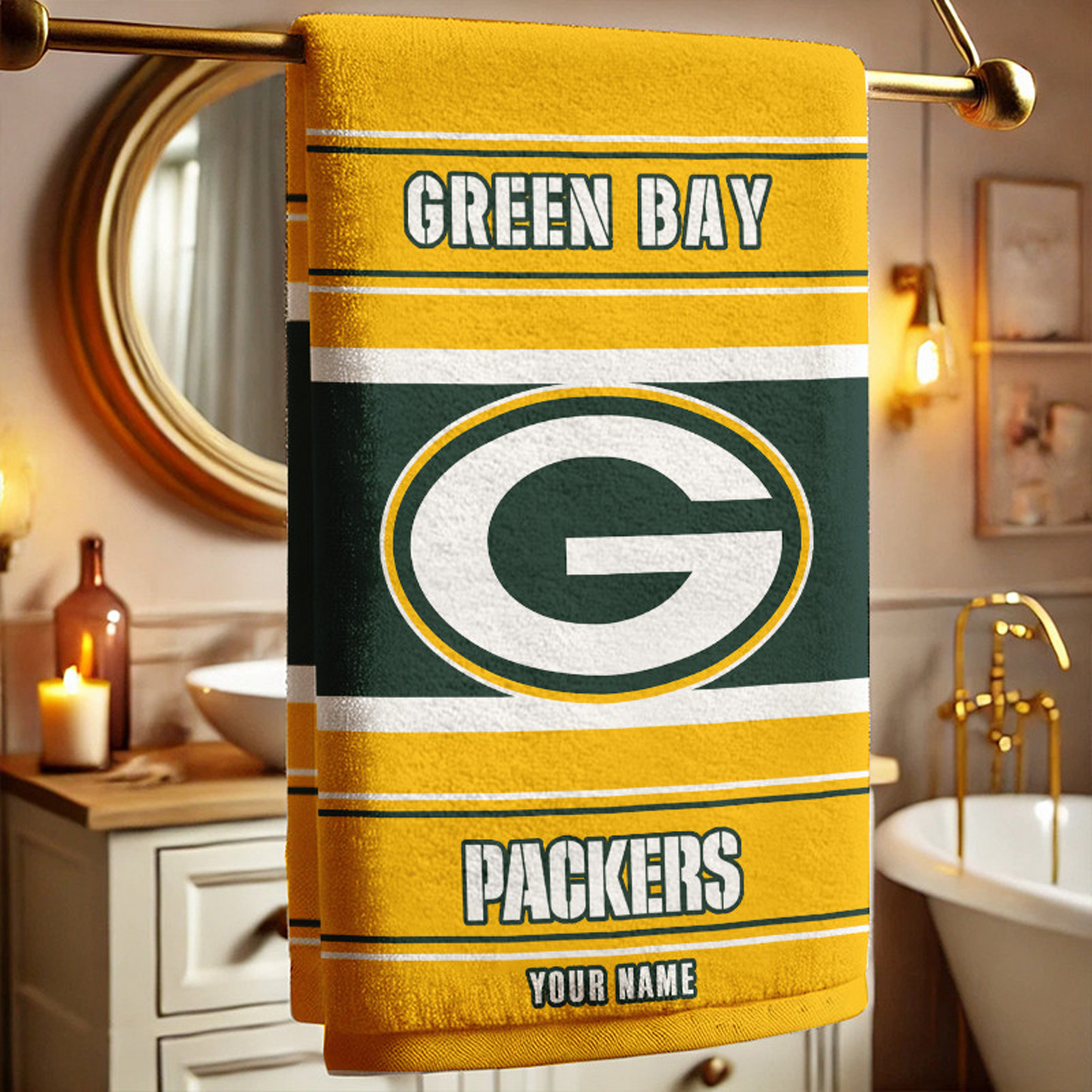 GB X NFL New Bath Towel Custom Any Name Gifts NAK NHT
