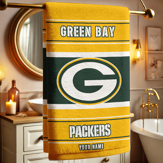 GB X NFL New Bath Towel Custom Any Name Gifts NAK NHT