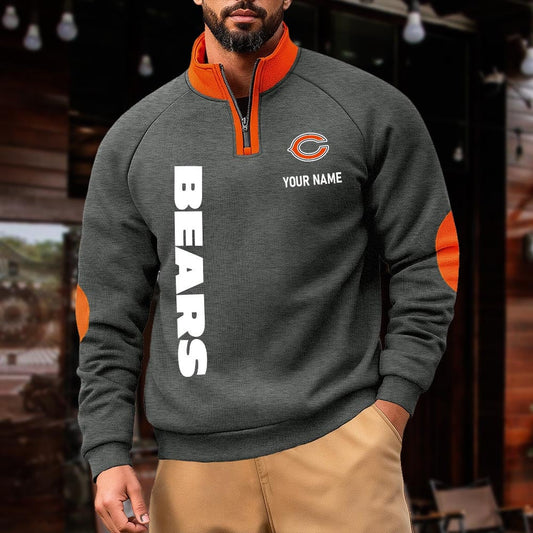 CHI NFL Pulse Gear Zipper Henley Sweatshirt DDT CTND
