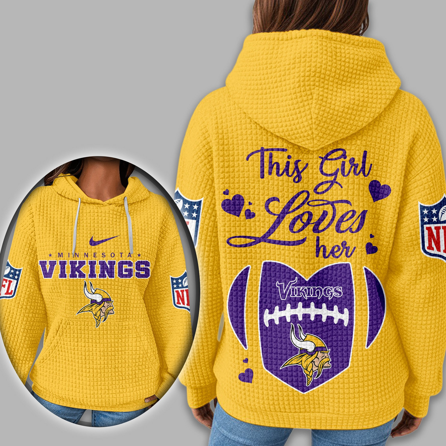 Premium NFL X VIKI  Game Day Waffle Hoodie NDT TDT 231125