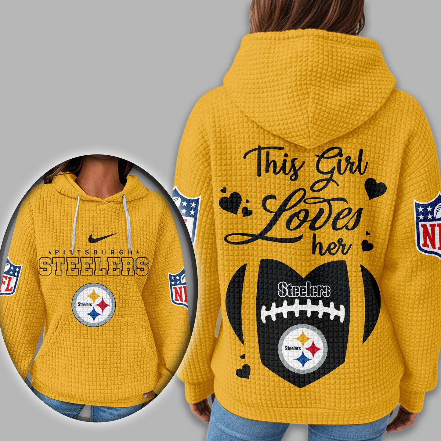 Premium NFL X PIT  Game Day Waffle Hoodie NDT TDT 231125