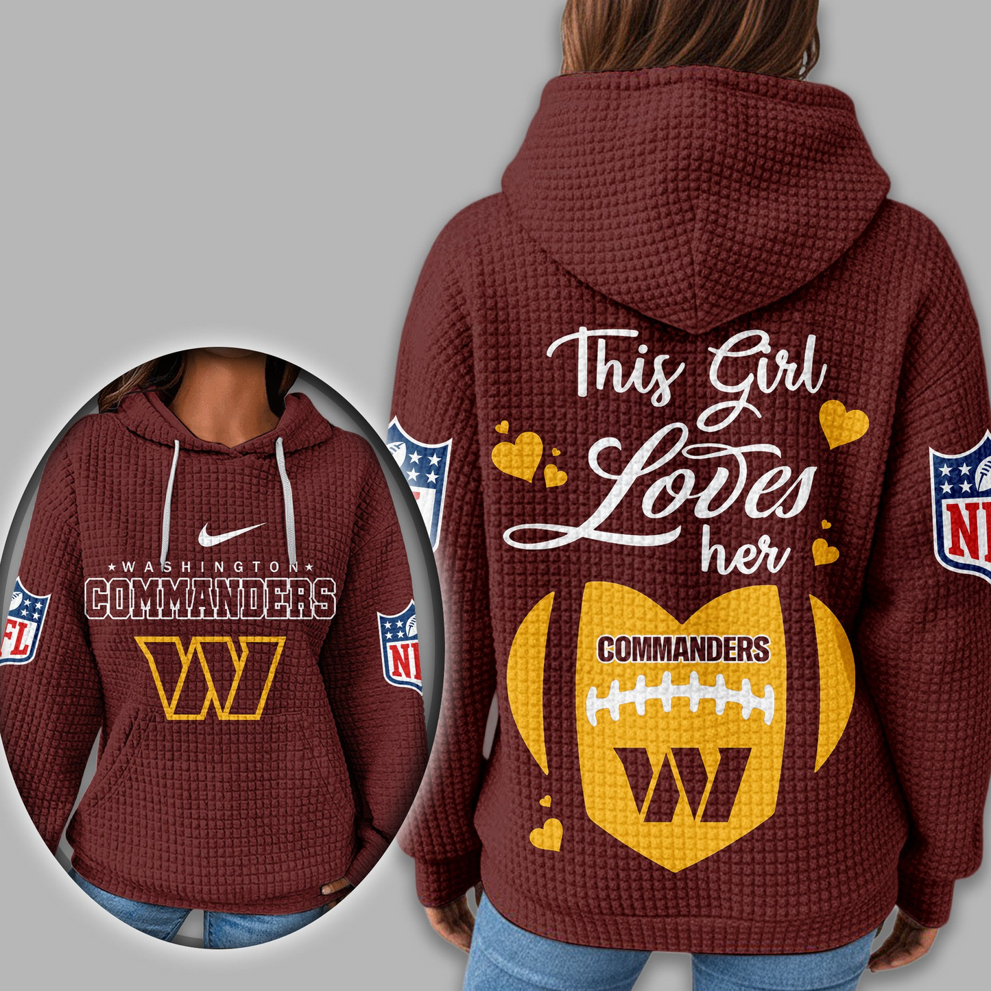 Premium NFL X WAS Game Day Waffle Hoodie NDT TDT 231125