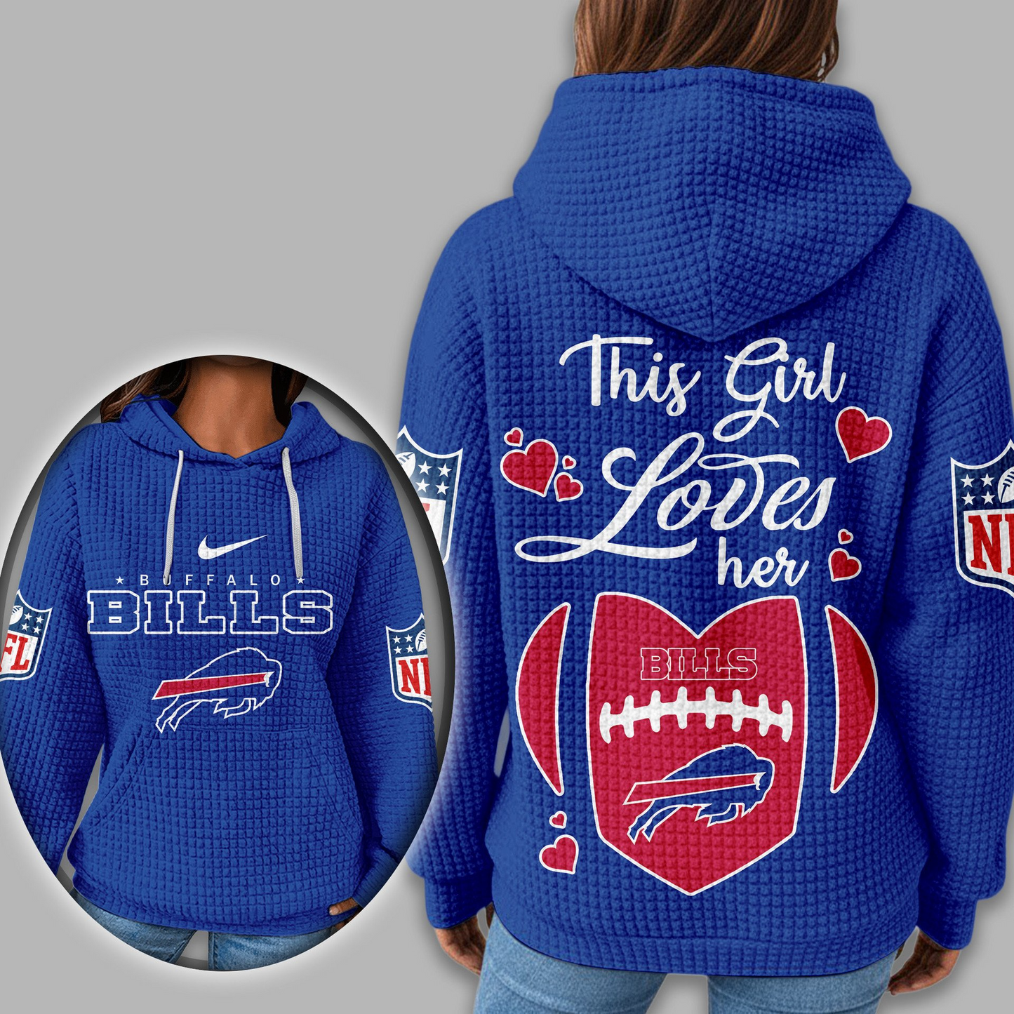 Premium NFL X BUF Game Day Waffle Hoodie NDT TDT 231125