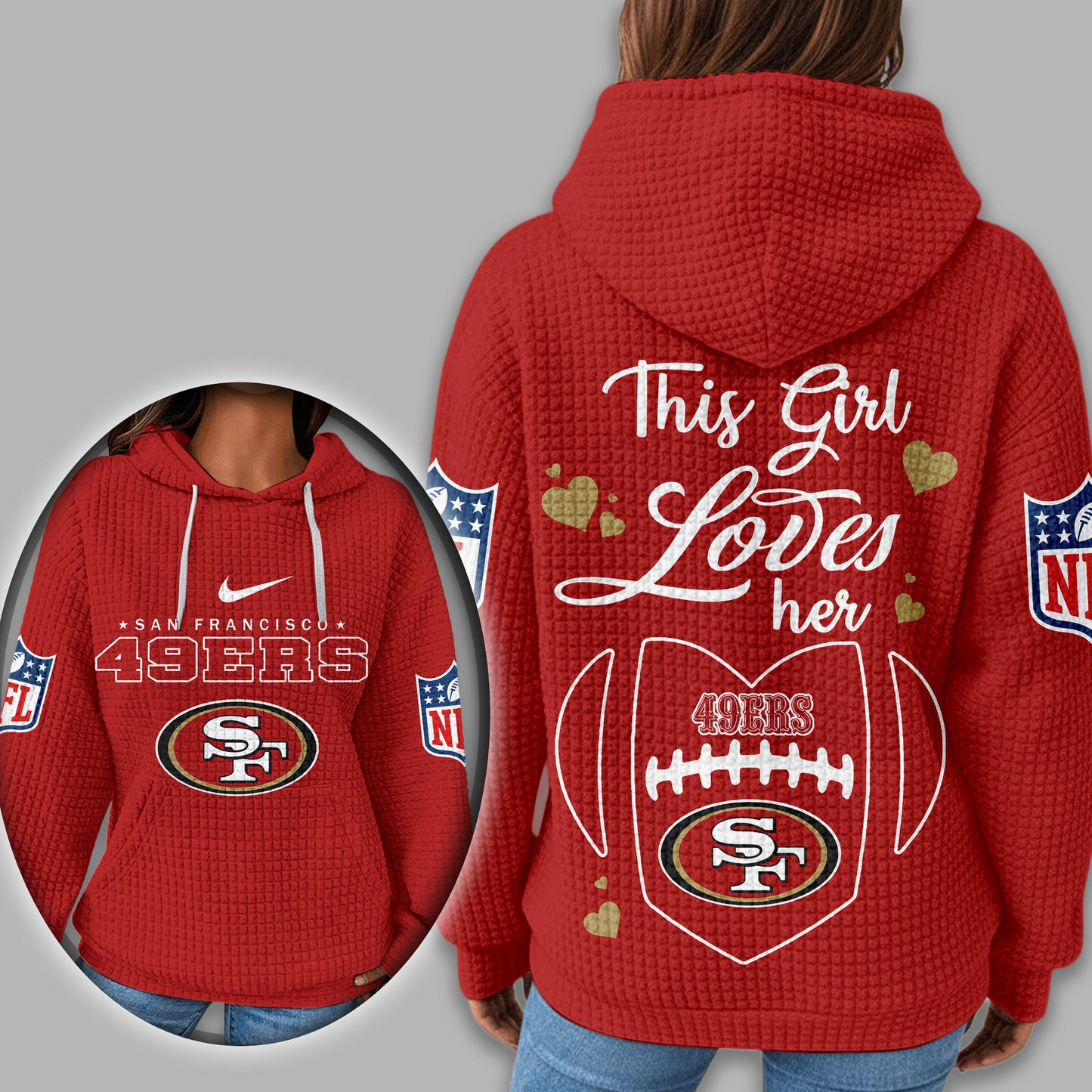 Premium NFL X SF Game Day Waffle Hoodie NDT TDT 231125