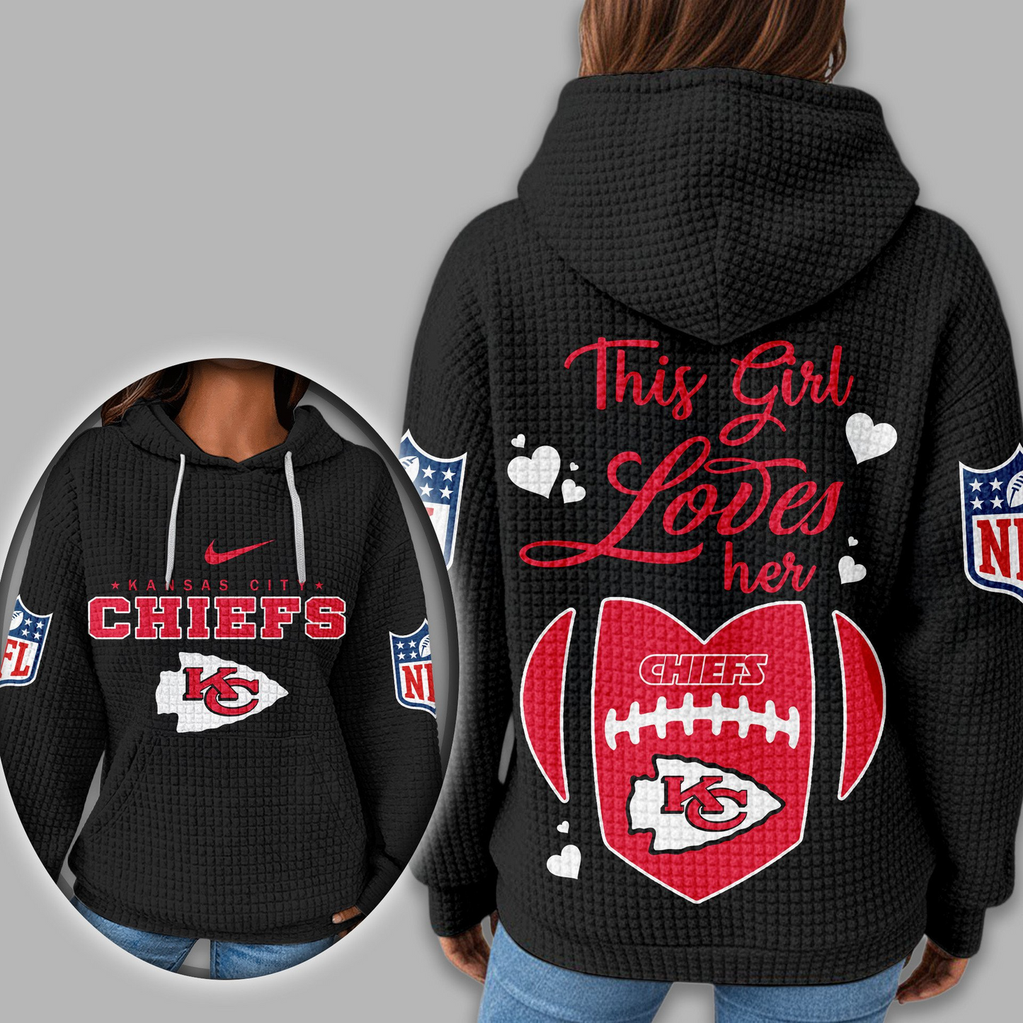 Premium NFL X KCC Game Day Waffle Hoodie NDT TDT 231125