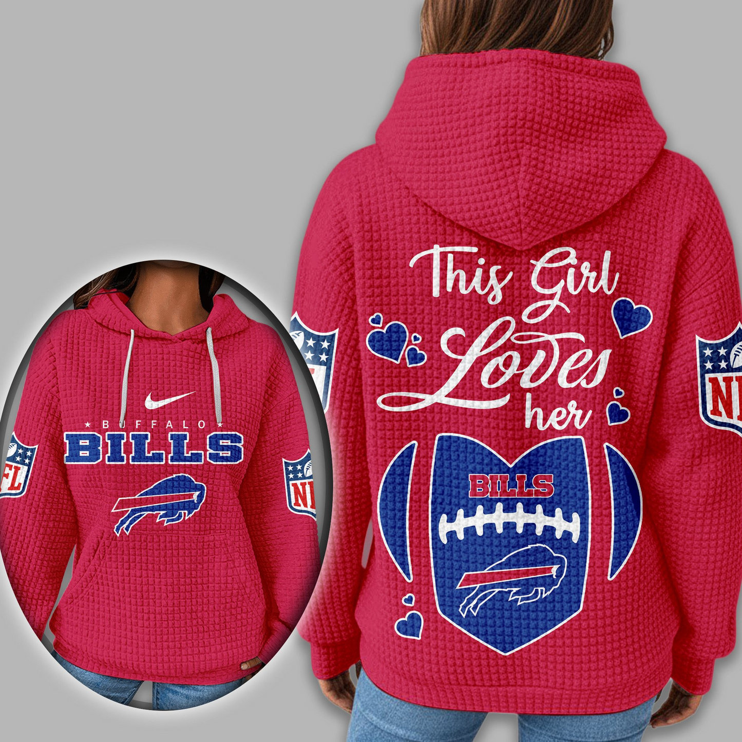 Premium NFL X BUF Game Day Waffle Hoodie NDT TDT 231125