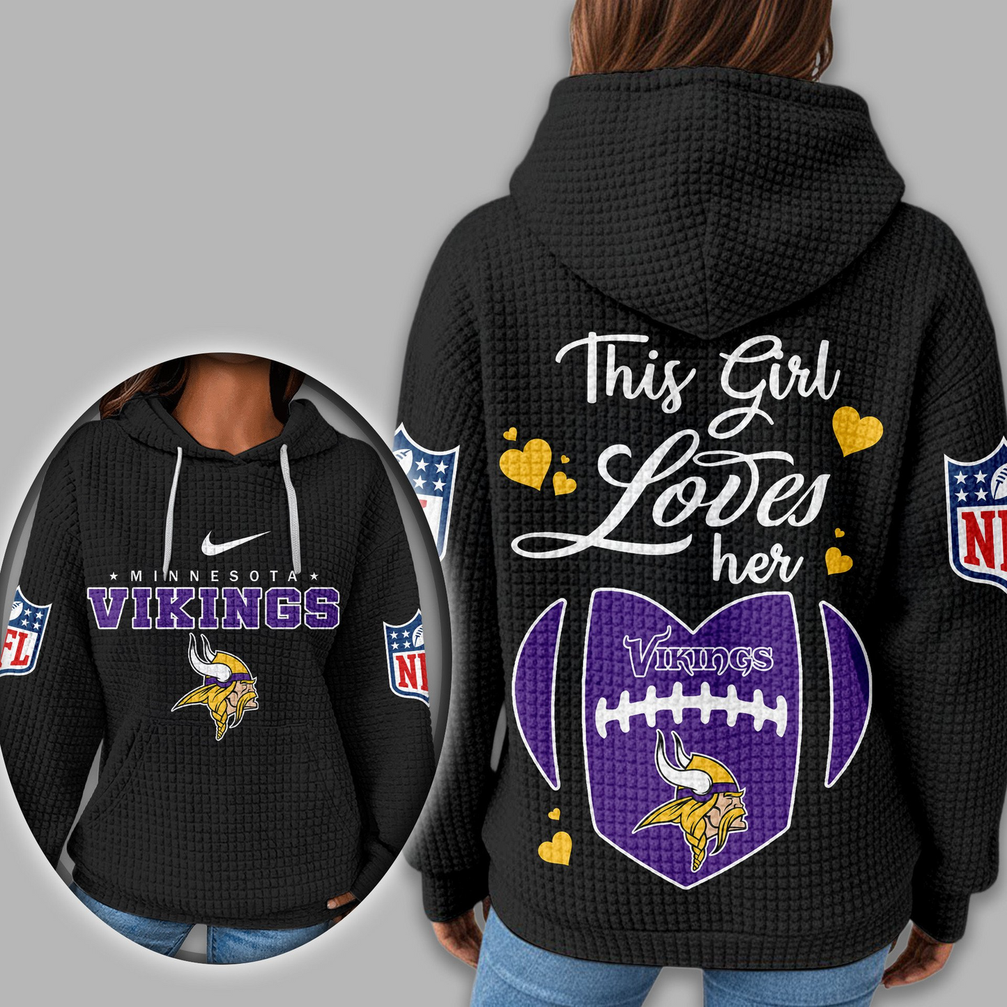 Premium NFL X VIKI  Game Day Waffle Hoodie NDT TDT 231125