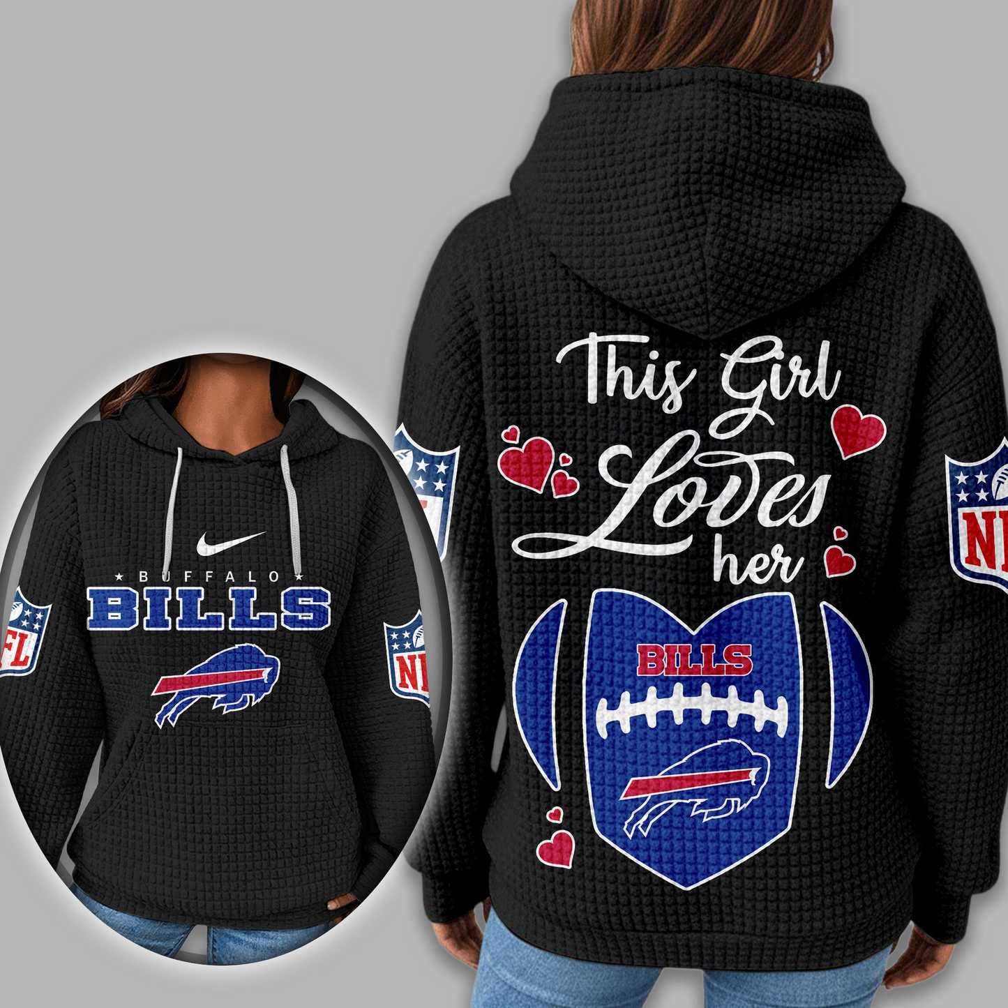 Premium NFL X BUF Game Day Waffle Hoodie NDT TDT 231125