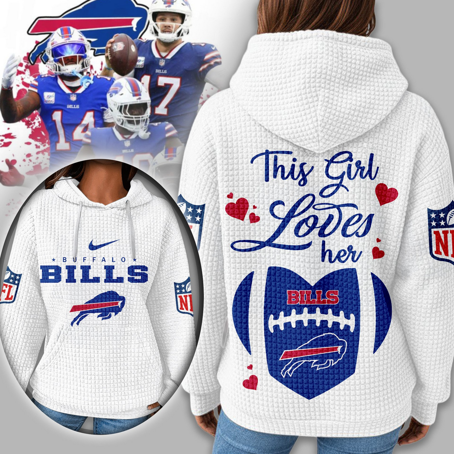 Premium NFL X BUF Game Day Waffle Hoodie NDT TDT 231125