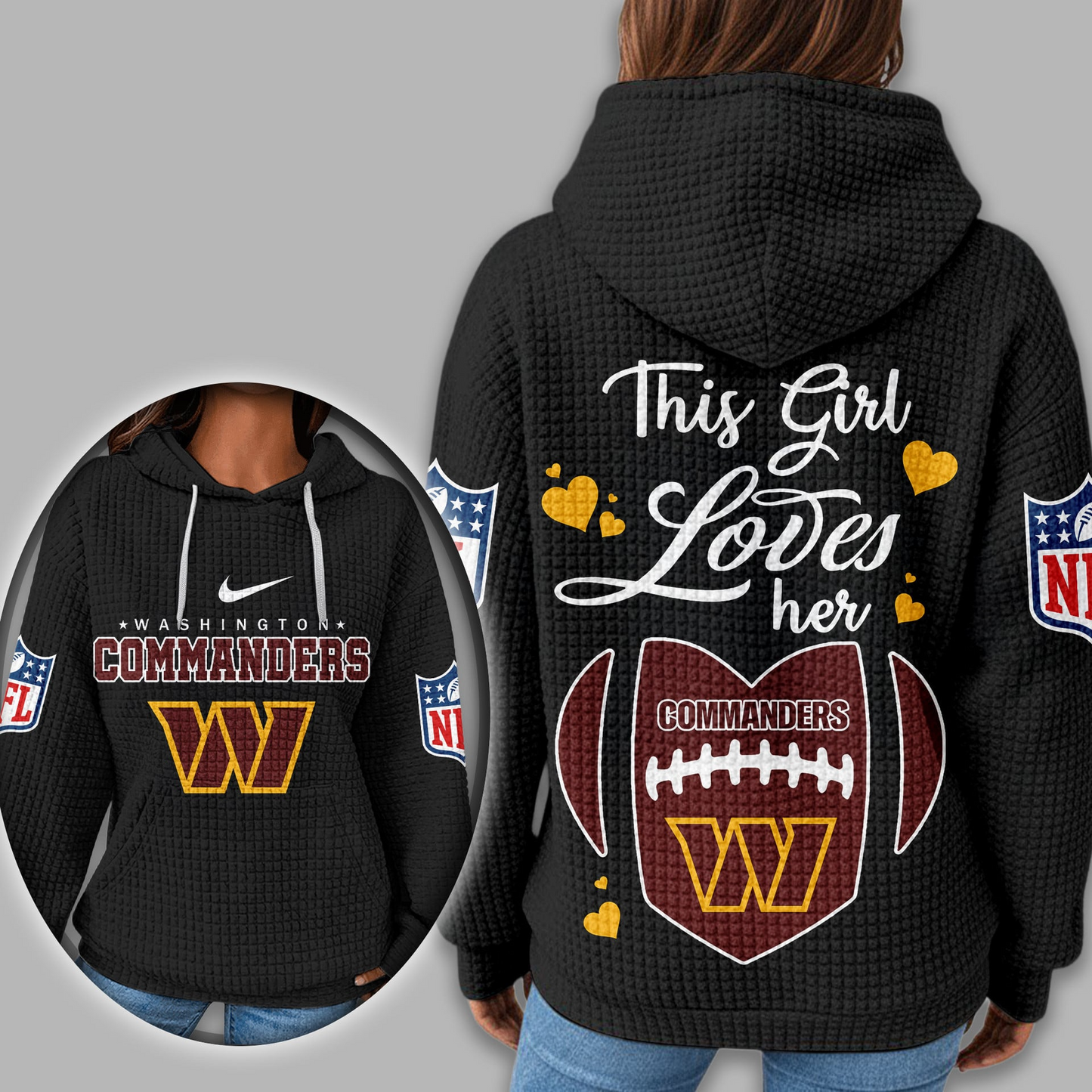 Premium NFL X WAS Game Day Waffle Hoodie NDT TDT 231125