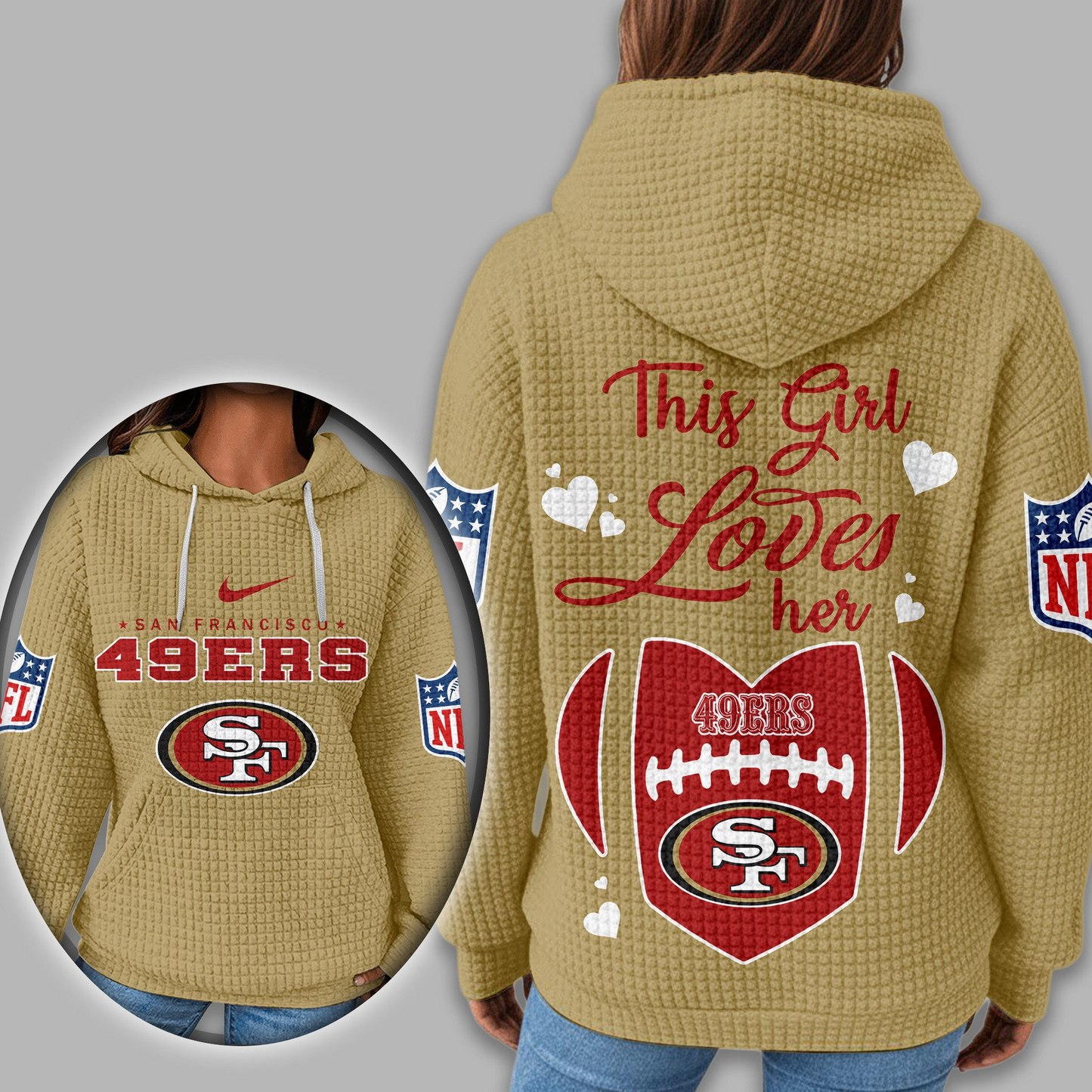 Premium NFL X SF Game Day Waffle Hoodie NDT TDT 231125