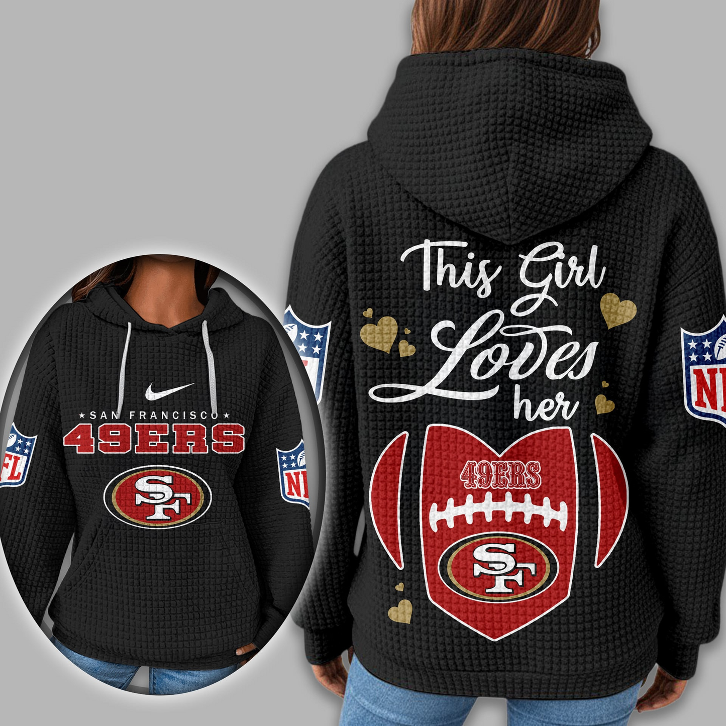 Premium NFL X SF Game Day Waffle Hoodie NDT TDT 231125