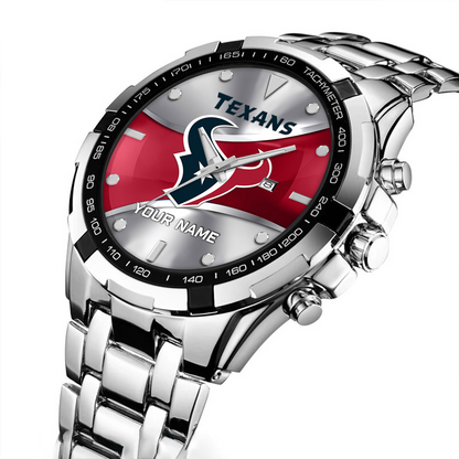 HOU x NFL Alloy Men Quartz Watch - Custom Name DATND TANTD