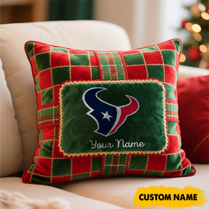 HOU x NFL Christmas New Square Pillow DatND DVT