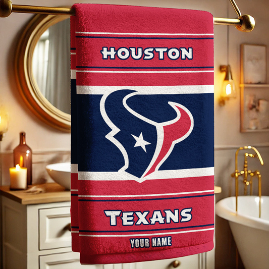 HOU X NFL New Bath Towel Custom Any Name Gifts NAK NHT
