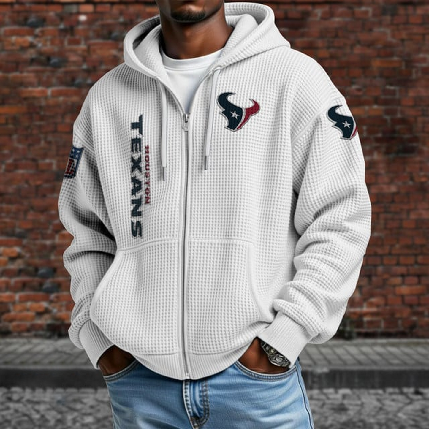 HOU X NFL Textured Lounge Zip-up Hoodie NAK NHT