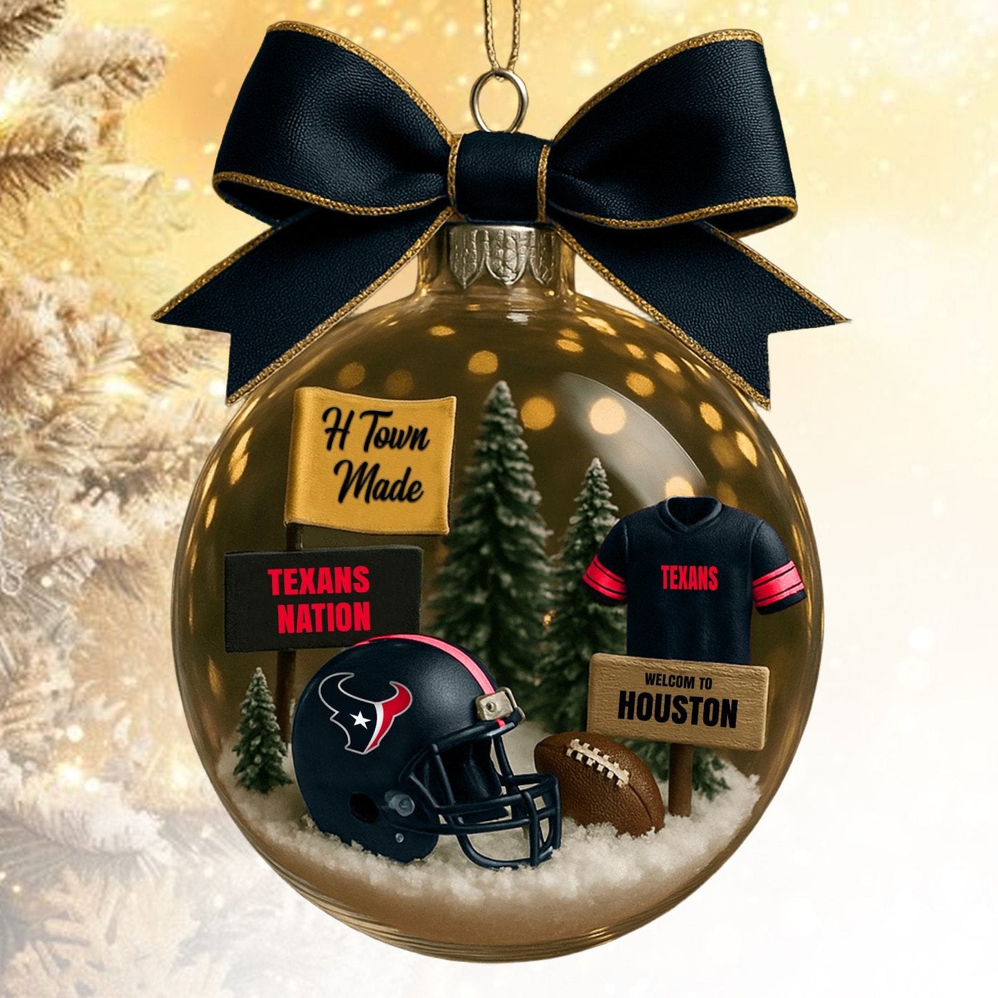 HT  NFL Acrylic Ball Ornament - Best Gift For Fans DDT CTND