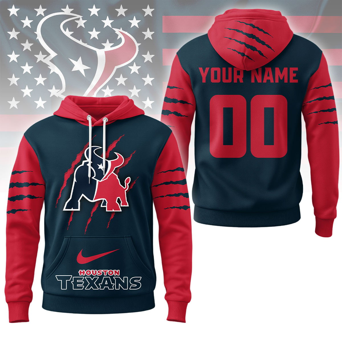 HT Premium NFL Fan Pride Claw Hoodie DDT CTND