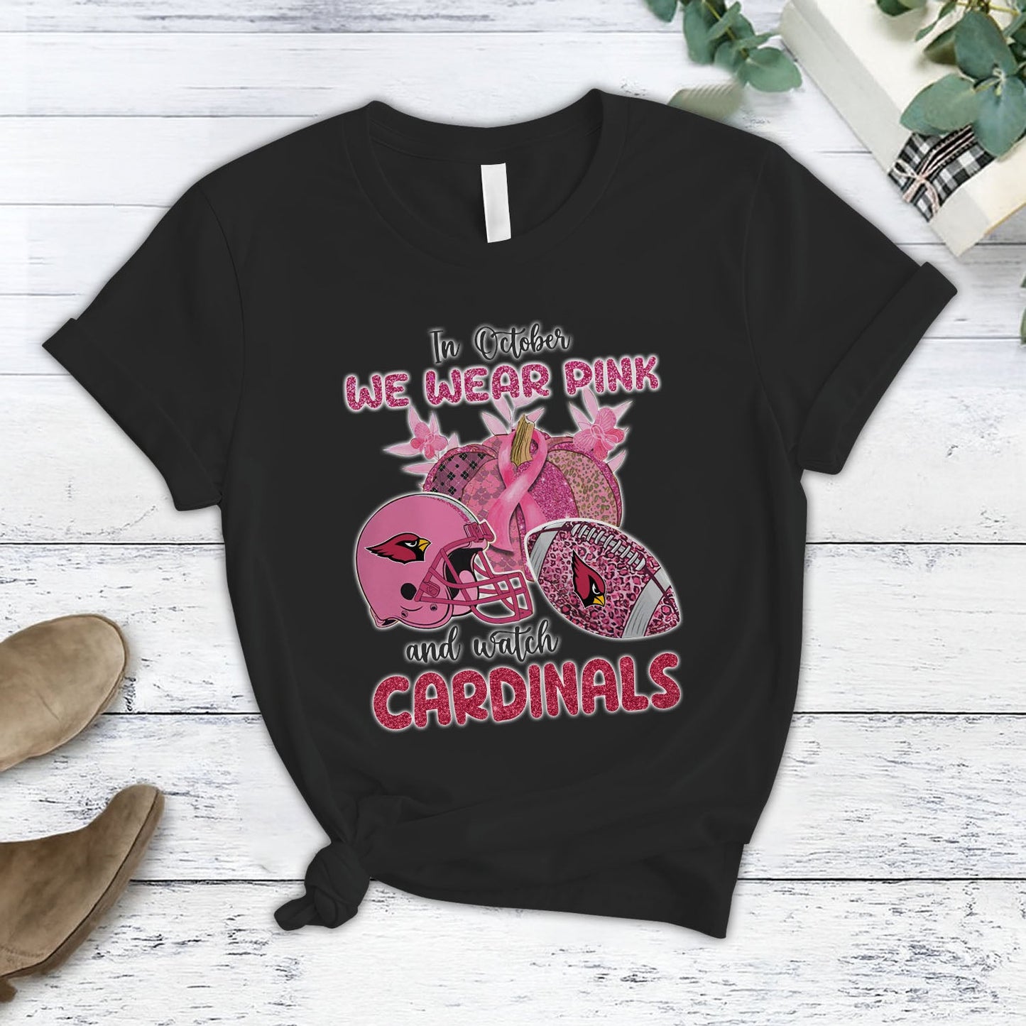 In October We Wear Pink And Watch ARI NFL Pajamas Set DatND DVT