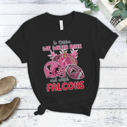 In October We Wear Pink And Watch ATL NFL Pajamas Set DatND DVT