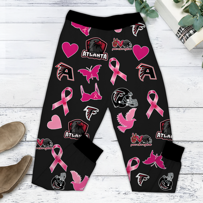 In October We Wear Pink And Watch ATL NFL Pajamas Set DatND DVT