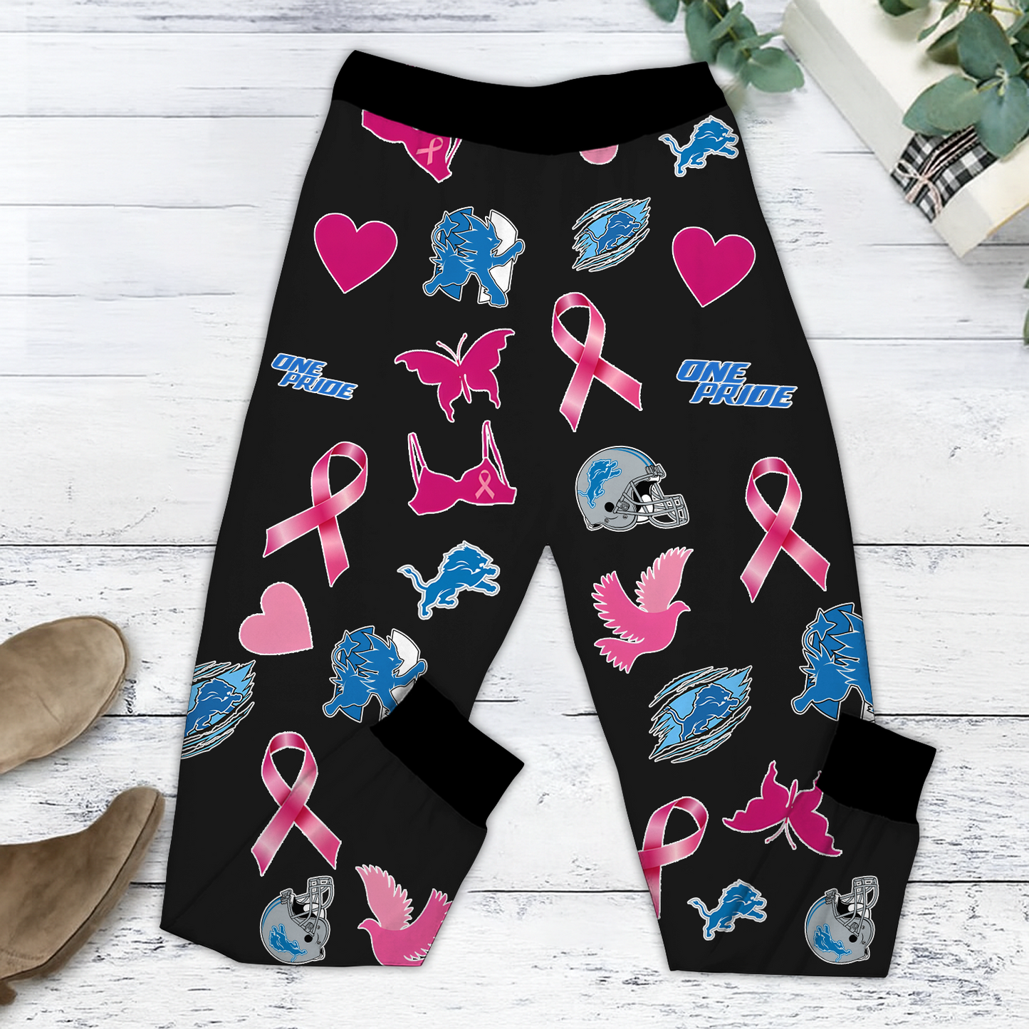 In October We Wear Pink And Watch DET NFL Pajamas Set DatND DVT