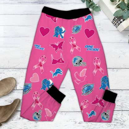 In October We Wear Pink And Watch DET NFL Pajamas Set DatND DVT