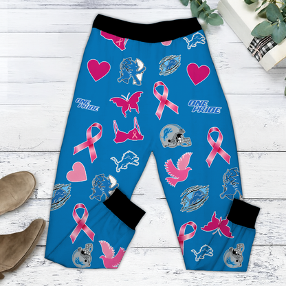 In October We Wear Pink And Watch DET NFL Pajamas Set DatND DVT