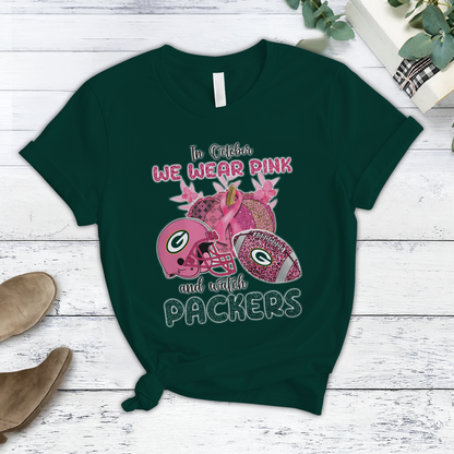 In October We Wear Pink And Watch GB NFL Pajamas Set DatND DVT