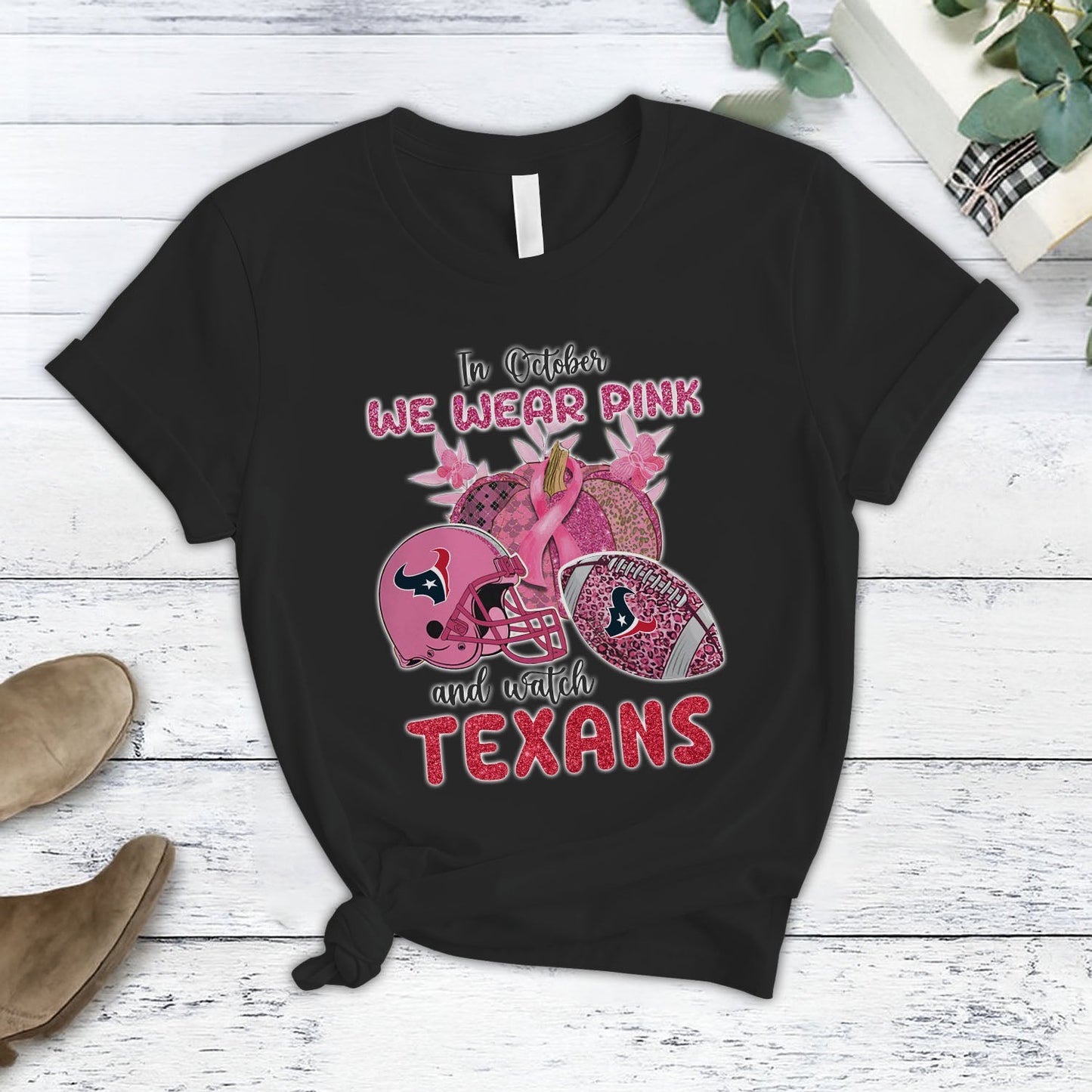 In October We Wear Pink And Watch HOU NFL Pajamas Set DatND DVT