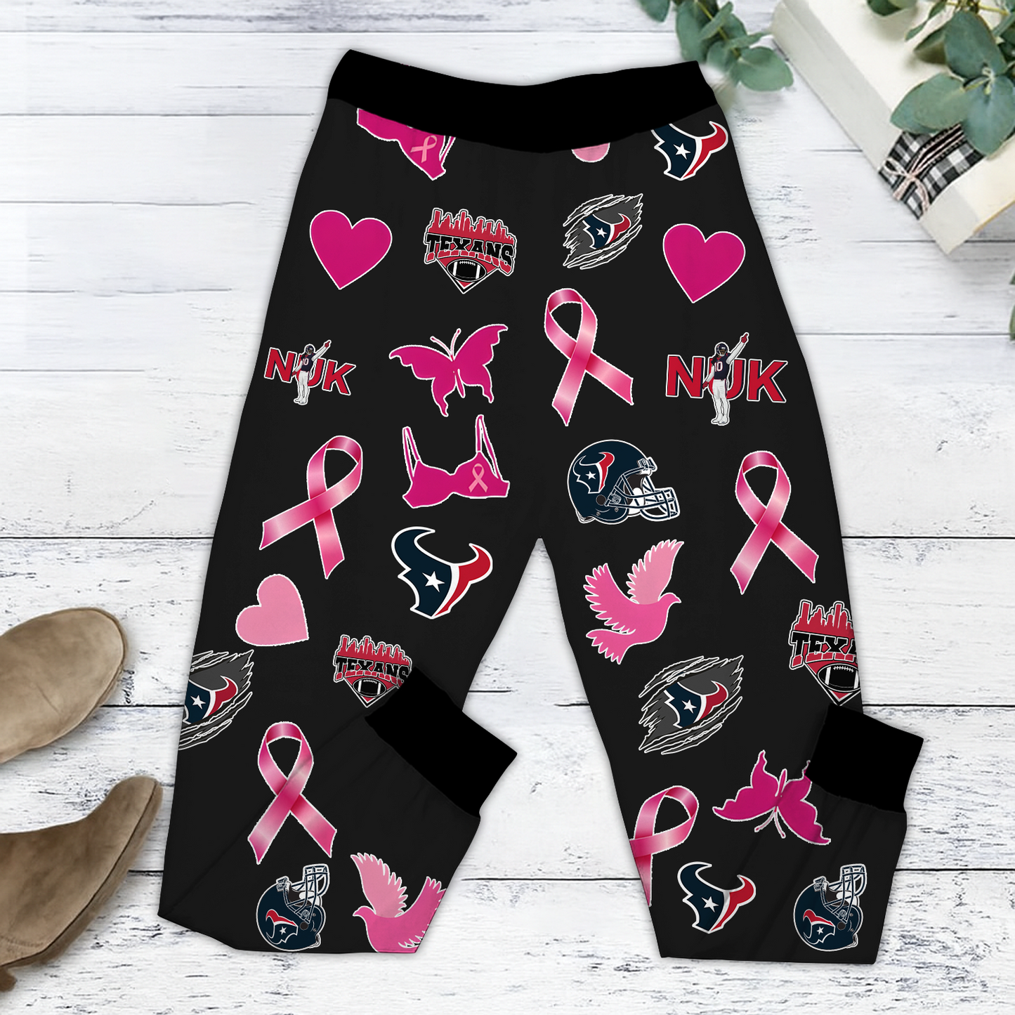 In October We Wear Pink And Watch HOU NFL Pajamas Set DatND DVT