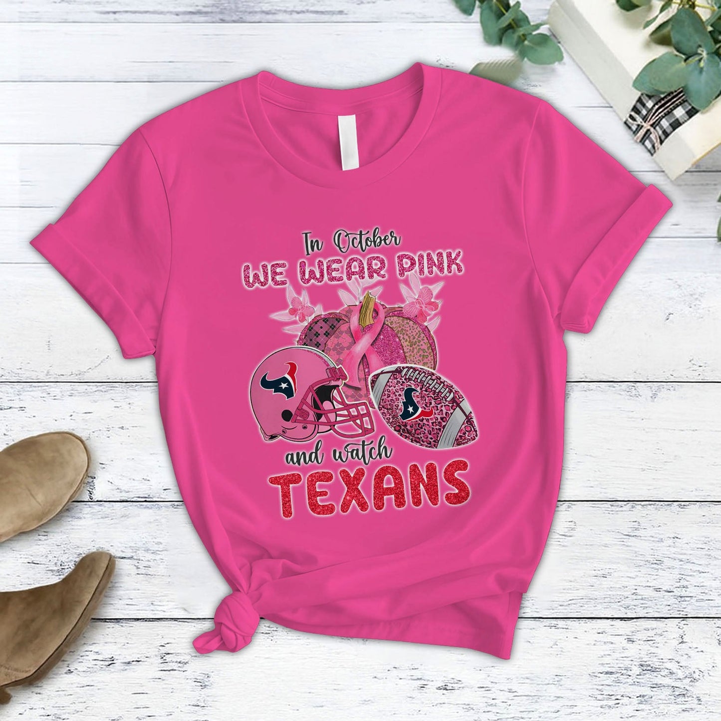 In October We Wear Pink And Watch HOU NFL Pajamas Set DatND DVT
