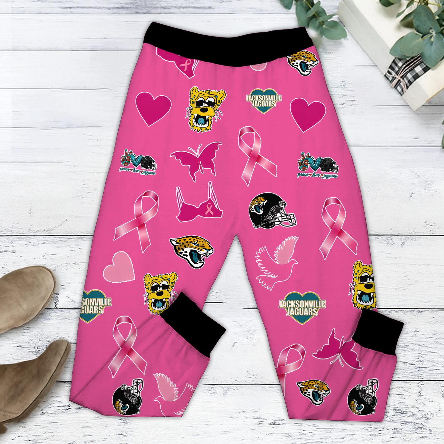 In October We Wear Pink And Watch JAC NFL Pajamas Set DatND DVT