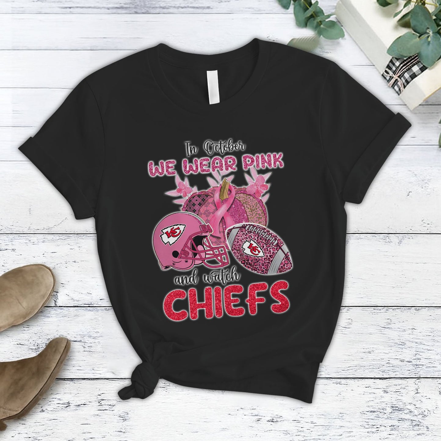In October We Wear Pink And Watch KC NFL Pajamas Set DatND DVT