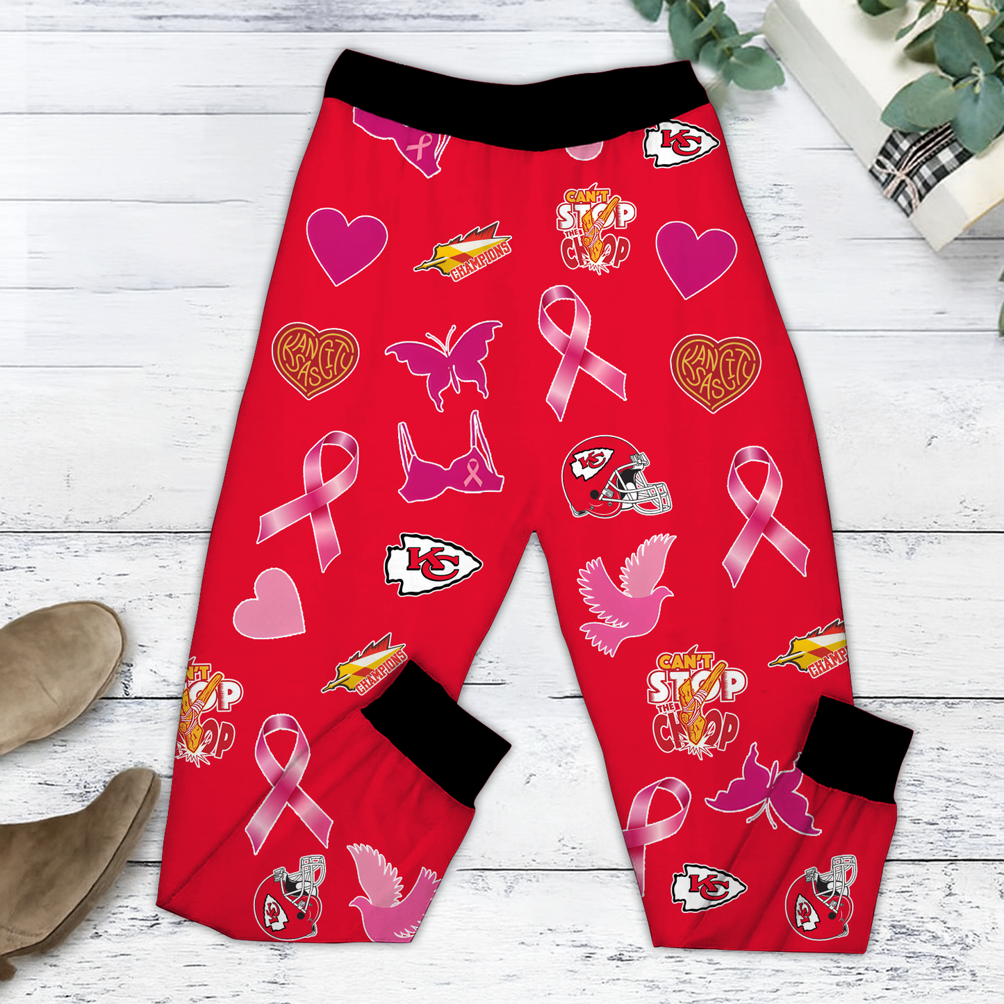 In October We Wear Pink And Watch KC NFL Pajamas Set DatND DVT