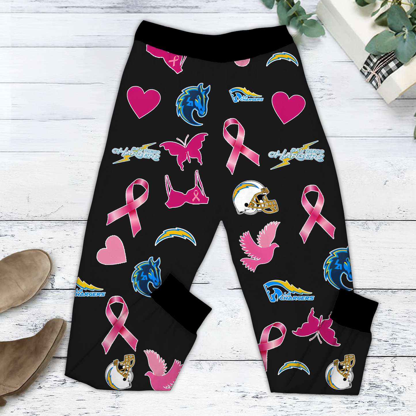 In October We Wear Pink And Watch LAC NFL Pajamas Set DatND DVT