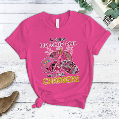 In October We Wear Pink And Watch LAC NFL Pajamas Set DatND DVT